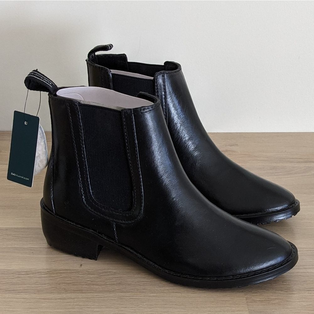 Emu Australia Ellin Ankle Rain Boots 9 Black Waterproof - Picture 2 of 10